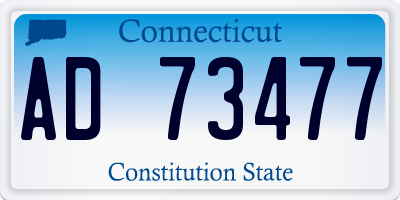 CT license plate AD73477