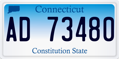 CT license plate AD73480
