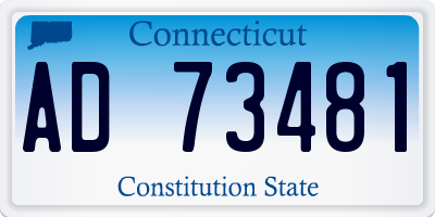 CT license plate AD73481