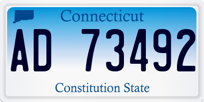 CT license plate AD73492