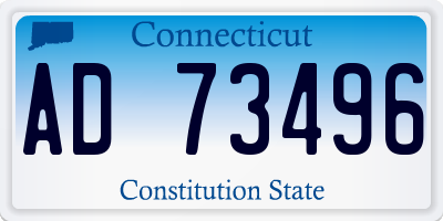 CT license plate AD73496