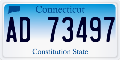 CT license plate AD73497