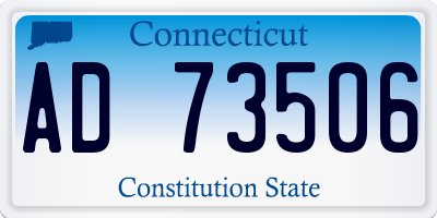 CT license plate AD73506