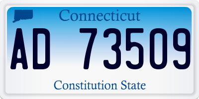 CT license plate AD73509