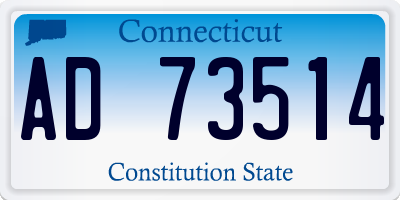 CT license plate AD73514