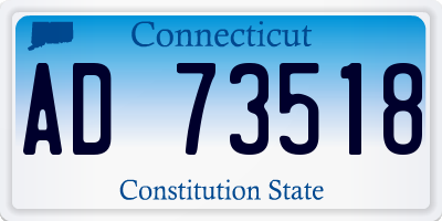 CT license plate AD73518