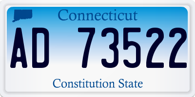 CT license plate AD73522