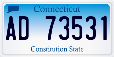 CT license plate AD73531