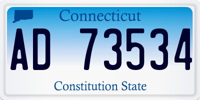 CT license plate AD73534