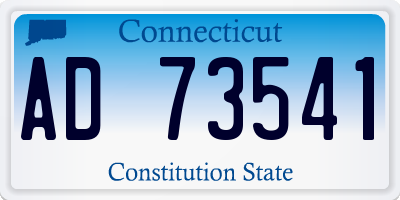 CT license plate AD73541