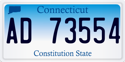 CT license plate AD73554