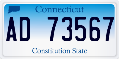 CT license plate AD73567