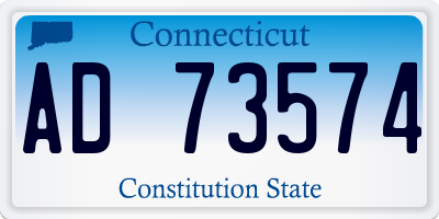 CT license plate AD73574