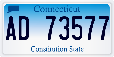 CT license plate AD73577