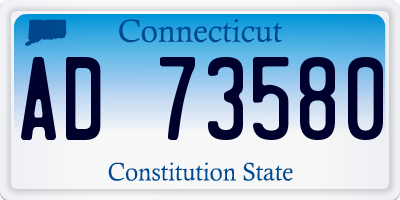 CT license plate AD73580