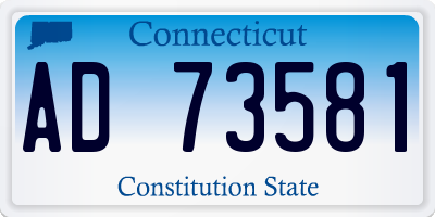 CT license plate AD73581