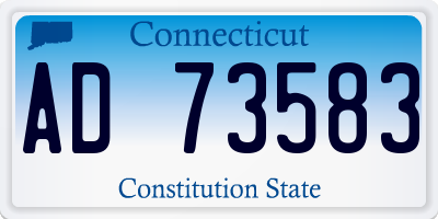 CT license plate AD73583