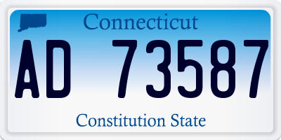 CT license plate AD73587