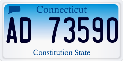 CT license plate AD73590