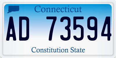 CT license plate AD73594