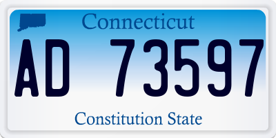 CT license plate AD73597