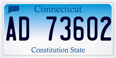 CT license plate AD73602