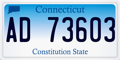 CT license plate AD73603
