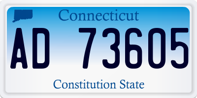 CT license plate AD73605