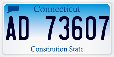 CT license plate AD73607