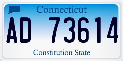 CT license plate AD73614
