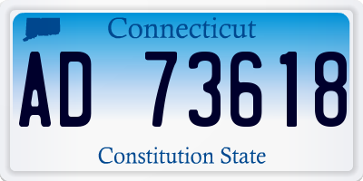 CT license plate AD73618