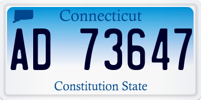 CT license plate AD73647