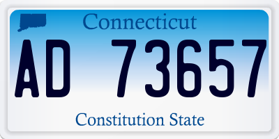 CT license plate AD73657