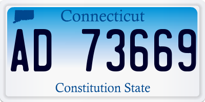 CT license plate AD73669