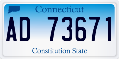 CT license plate AD73671