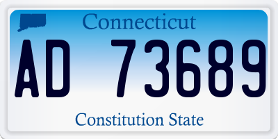 CT license plate AD73689