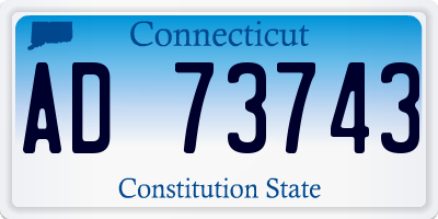 CT license plate AD73743