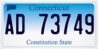 CT license plate AD73749