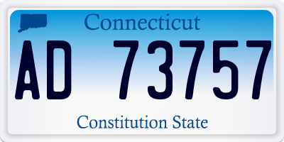 CT license plate AD73757