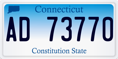 CT license plate AD73770