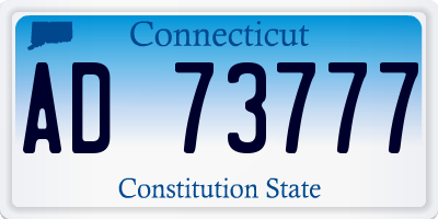 CT license plate AD73777