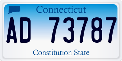 CT license plate AD73787
