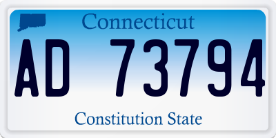 CT license plate AD73794