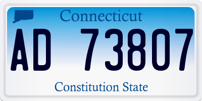CT license plate AD73807
