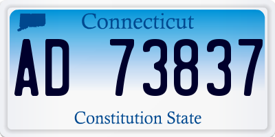 CT license plate AD73837