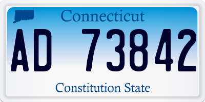 CT license plate AD73842