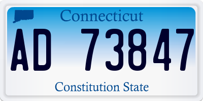 CT license plate AD73847