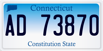 CT license plate AD73870