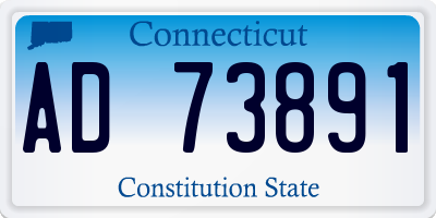 CT license plate AD73891