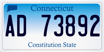 CT license plate AD73892